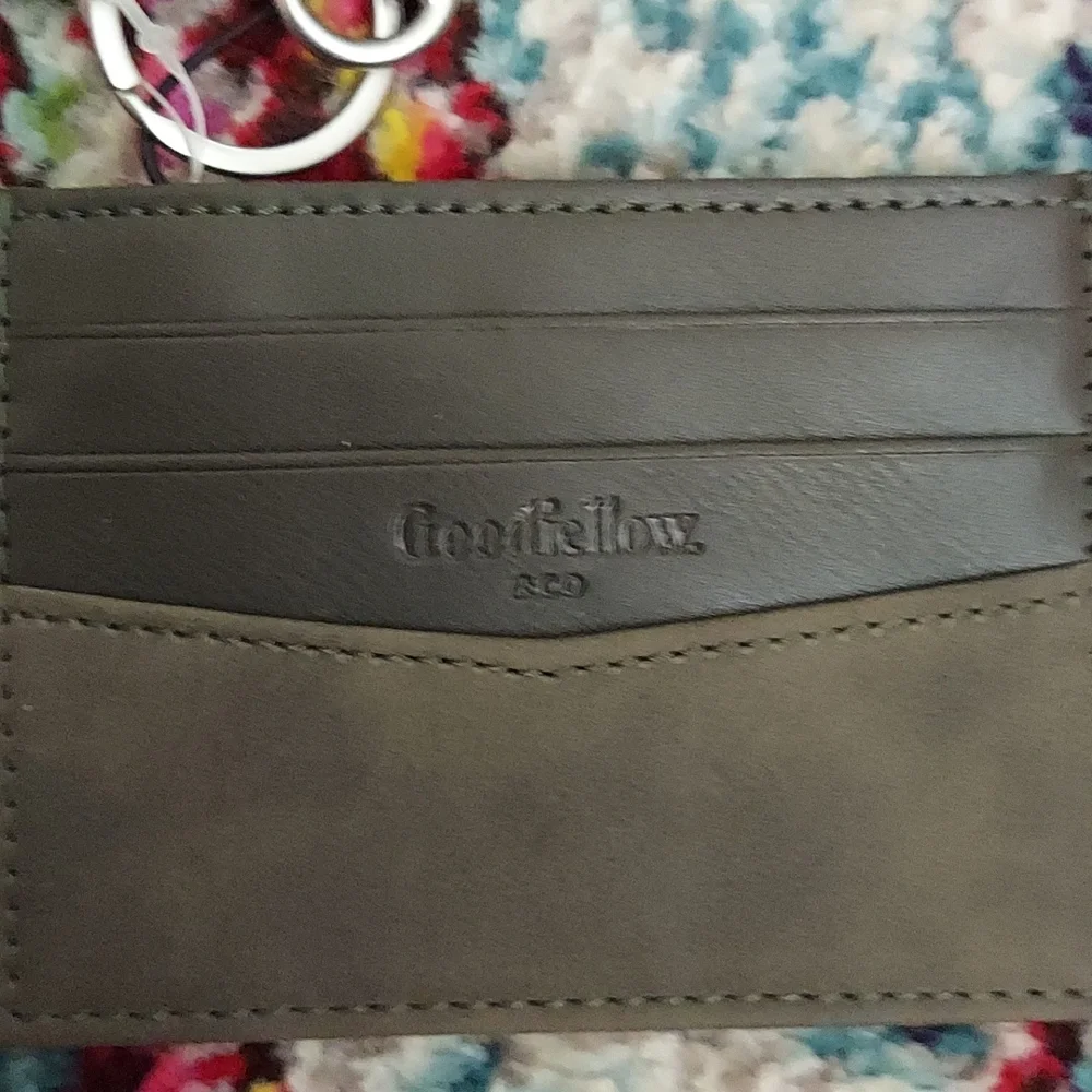 Goodfellow Olive Green Fsux Leather Card Case & Key Fob Set New